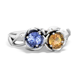 Tanzanite Rose Garden 14K White Gold ring R5510