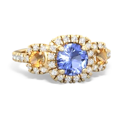 Tanzanite Regal Halo 14K Yellow Gold ring R5350