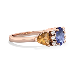 Tanzanite Antique Style Three Stone 14K Rose Gold ring R2186