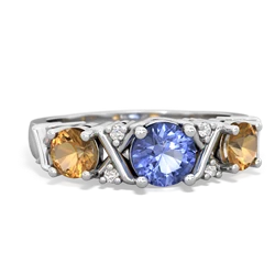 Tanzanite Hugs And Kisses 14K White Gold ring R5016