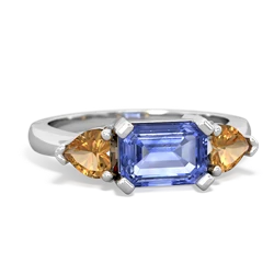 Tanzanite Three Stone 14K White Gold ring R5235