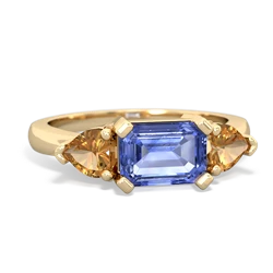 Tanzanite Three Stone 14K Yellow Gold ring R5235