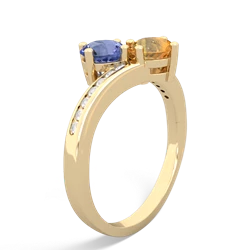 Tanzanite Channel Set Two Stone 14K Yellow Gold ring R5303