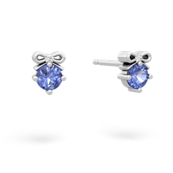 Tanzanite Diamond Bows 14K White Gold earrings E7002