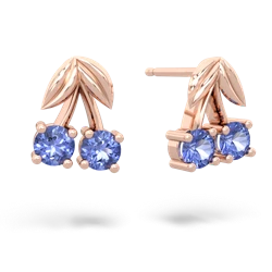 Tanzanite Sweet Cherries 14K Rose Gold earrings E7001