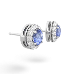 tanzanite halo earrings
