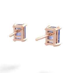 Tanzanite 6X4mm Emerald-Cut Stud 14K Rose Gold earrings E1855