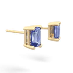 Tanzanite 6X4mm Emerald-Cut Stud 14K Yellow Gold earrings E1855