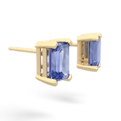 Tanzanite 7X5mm Emerald-Cut Stud 14K Yellow Gold earrings E1856