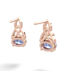 Tanzanite Celtic Trinity Knot 14K Rose Gold earrings E2389