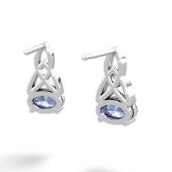 Tanzanite Celtic Trinity Knot 14K White Gold earrings E2389