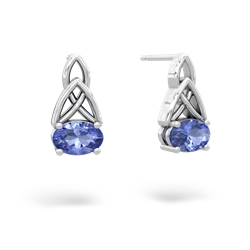 Tanzanite Celtic Trinity Knot 14K White Gold earrings E2389