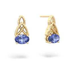 Tanzanite Celtic Trinity Knot 14K Yellow Gold earrings E2389