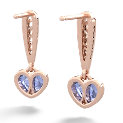 Tanzanite Filligree Heart 14K Rose Gold earrings E5070