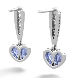 Tanzanite Filligree Heart 14K White Gold earrings E5070