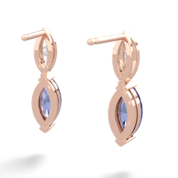 Tanzanite Marquise Drop 14K Rose Gold earrings E5333