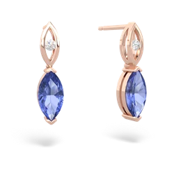 Tanzanite Marquise Drop 14K Rose Gold earrings E5333