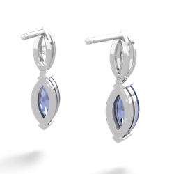 Tanzanite Marquise Drop 14K White Gold earrings E5333
