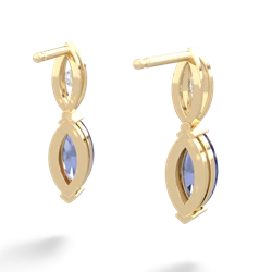 Tanzanite Marquise Drop 14K Yellow Gold earrings E5333