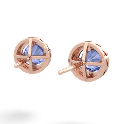 Tanzanite Halo 14K Rose Gold earrings E5320