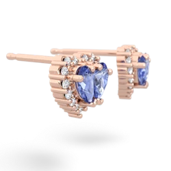 Tanzanite Halo 14K Rose Gold earrings E7008