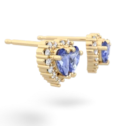 Tanzanite Halo 14K Yellow Gold earrings E7008