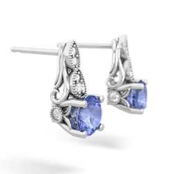 Tanzanite Antique Elegance 14K White Gold earrings E3100