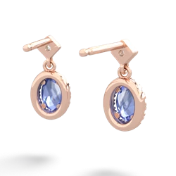Tanzanite Antique-Style Halo 14K Rose Gold earrings E5720