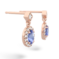tanzanite milgrain earrings