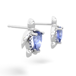 Tanzanite Baby Sea Turtle 14K White Gold earrings E5241