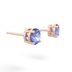 Tanzanite 5Mm Round Stud 14K Rose Gold earrings E1785