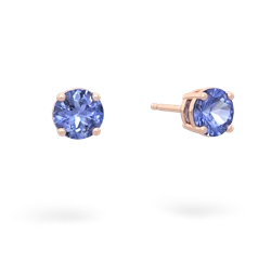 Tanzanite 5Mm Round Stud 14K Rose Gold earrings E1785