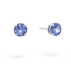 Tanzanite 5Mm Round Stud 14K White Gold earrings E1785