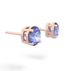 Tanzanite 6Mm Round Stud 14K Rose Gold earrings E1786