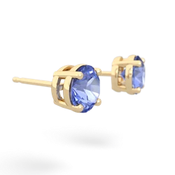 Tanzanite 6Mm Round Stud 14K Yellow Gold earrings E1786