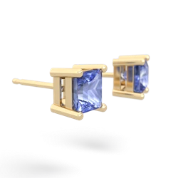 Tanzanite 5Mm Princess Cut Stud 14K Yellow Gold earrings E1789