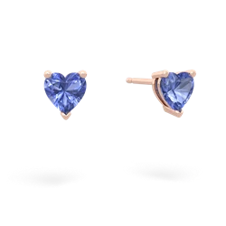 Tanzanite 5Mm Heart Stud 14K Rose Gold earrings E1861