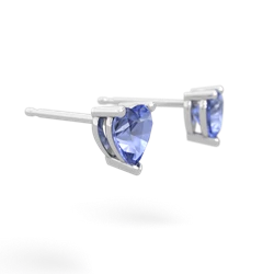 Tanzanite 5Mm Heart Stud 14K White Gold earrings E1861