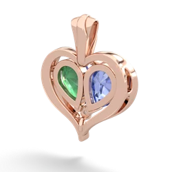 Tanzanite Two Become One 14K Rose Gold pendant P5330