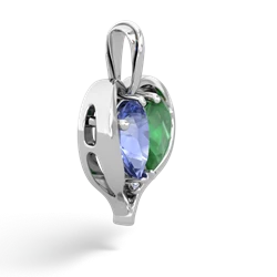 Tanzanite Two Become One 14K White Gold pendant P5330