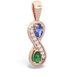 Tanzanite Diamond Infinity 14K Rose Gold pendant P5390