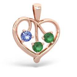 Tanzanite Glowing Heart 14K Rose Gold pendant P2233