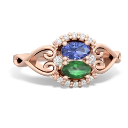 Tanzanite Love Nest 14K Rose Gold ring R5860