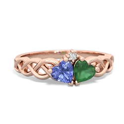 Tanzanite Heart To Heart Braid 14K Rose Gold ring R5870