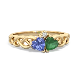 Tanzanite Heart To Heart Braid 14K Yellow Gold ring R5870