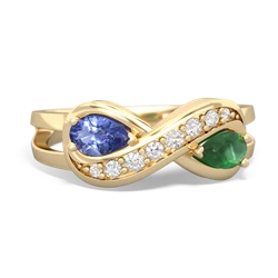 Tanzanite Diamond Infinity 14K Yellow Gold ring R5390