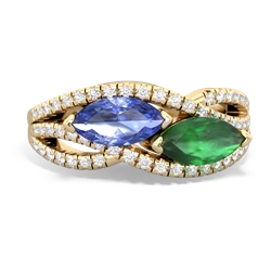 Tanzanite Diamond Rivers 14K Yellow Gold ring R3070