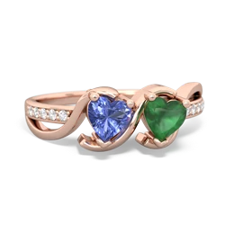 Tanzanite Side By Side 14K Rose Gold ring R3090