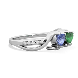 Tanzanite Side By Side 14K White Gold ring R3090