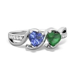 Tanzanite Side By Side 14K White Gold ring R3090